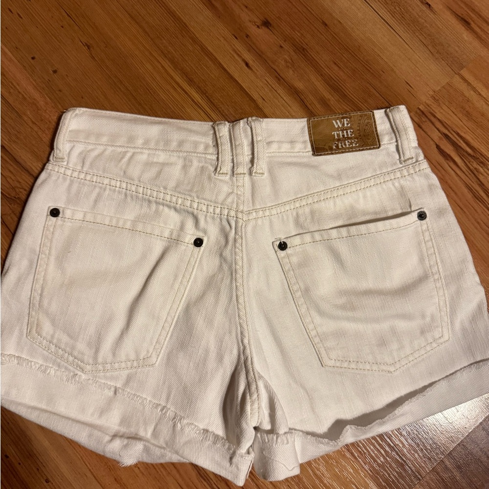 We The Free Off-White Denim Shorts with Back Pockets